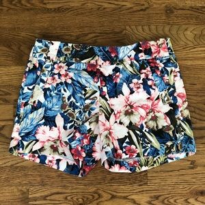 J Crew High Waisted Floral Shorts